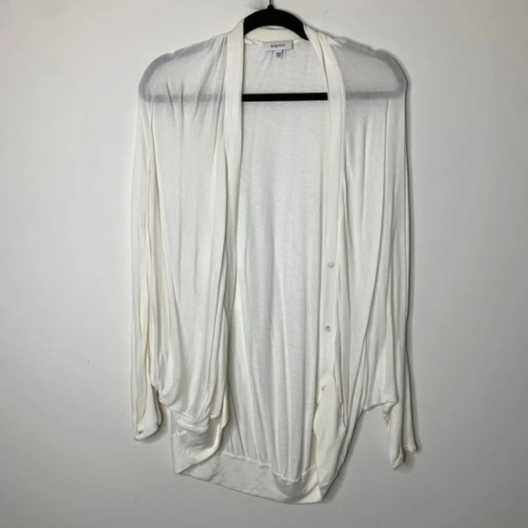 Aritzia Babaton Cardigan Sweater Dolman 3/4 Length Sleeve Button front Off White - Picture 7 of 10